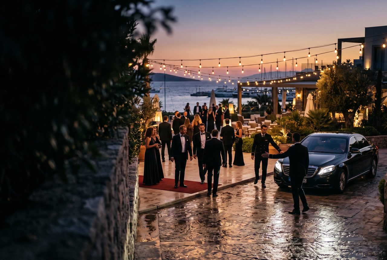 Etkinlik girişinde vale ekibi